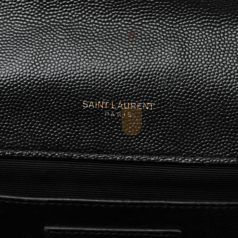 YSL MATELASSE CHEVRON MEDIUM SATCHEL BLACK 1187413 (24*17.5*6cm)
